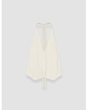 JOSEPH Suez Pleat Jacquard Tie Waistcoat - White