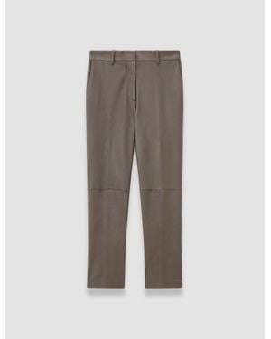 JOSEPH Coleman Leather Stretch Pants - Gray