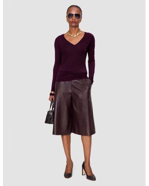 JOSEPH Cetus Cashair V Neck Sweater - Purple
