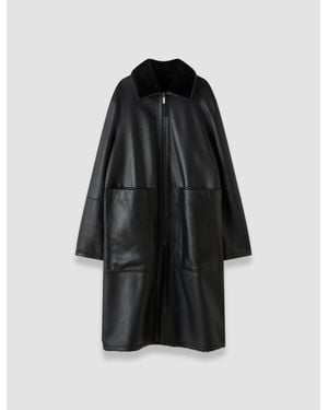JOSEPH Caspian Soft Shearling Reversible Coat - Black