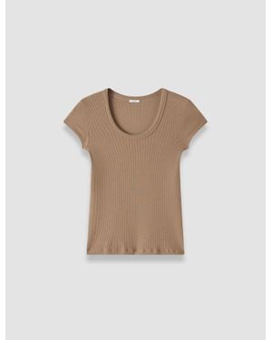 JOSEPH Saba Cotton Rib Top - Natural