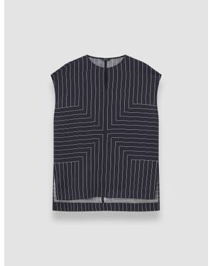 JOSEPH Louison Geometric Print Silk Top - Blue