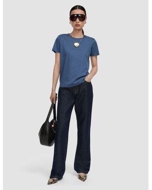 JOSEPH Livia Mercerised Cotton T-Shirt - Blue