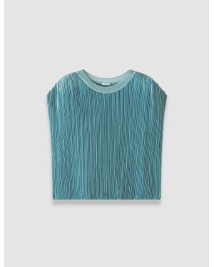 JOSEPH Cedre Pleated Satin Top - Blue