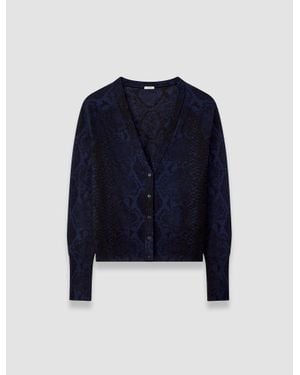 JOSEPH Aisha Cashair Snake Cardigan - Blue