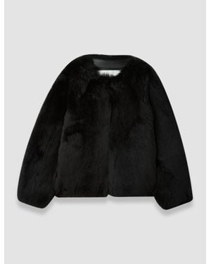 JOSEPH Gomez Long Haired Shearling Jacket - Black