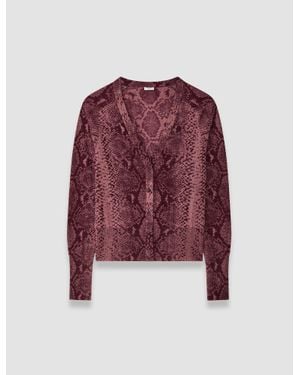 JOSEPH Aisha Cashair Snake Cardigan - Red
