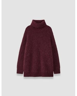 JOSEPH Meslay Brushed Wool Sweater - Red