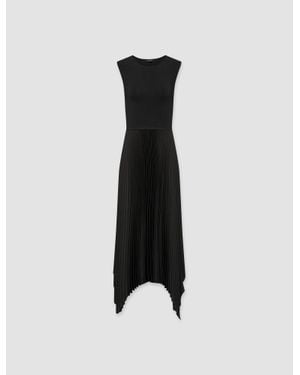 JOSEPH Knit Weave Plissé Dera Dress - Black