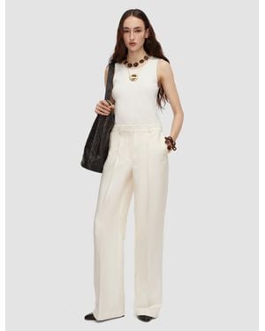 JOSEPH Mitae Cotton Silk Blend Pants - Natural
