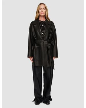 JOSEPH Tison Bonded Leather Jacket - Black