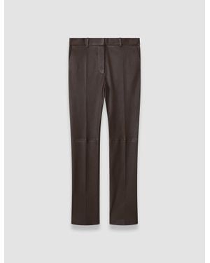 JOSEPH Coleman Long Leather Stretch Pants - Brown