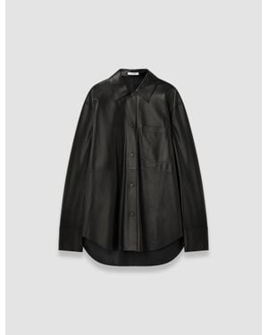 JOSEPH Penna Soft Nappa Leather Overshirt - Black