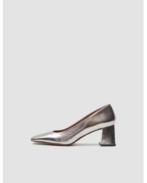 JOSEPH Heeled Metallic Leather Shoes - White