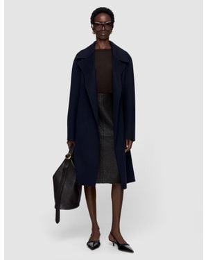 JOSEPH Costana Double Face Cashmere Coat - Blue