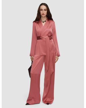 JOSEPH Archer Silk Satin Jacket - Red