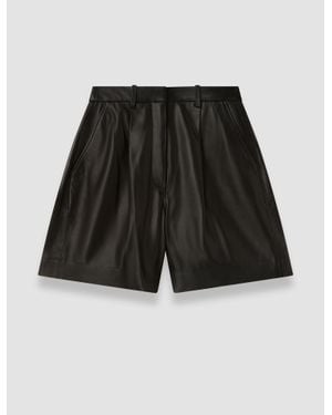 JOSEPH Suze Soft Nappa Leather Shorts - Black