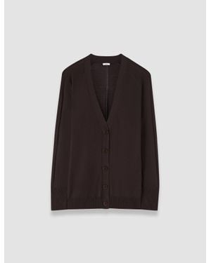 JOSEPH Gladi Silk Knit Cardigan - Brown