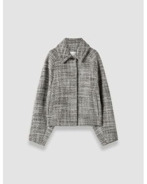 JOSEPH Geroux Crosshatch Virgin Wool Coat - Gray