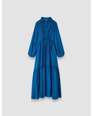 JOSEPH Lotus Textured Silk Dress - Blue