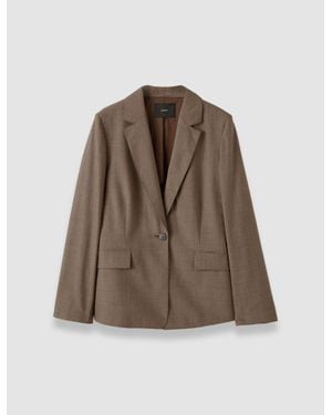 JOSEPH Marty Light Wool Tailoring Jacket - Brown