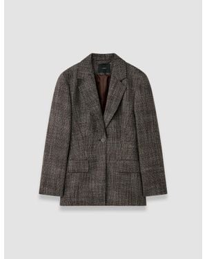 JOSEPH Fallon Textured Tailoring Wool Jacket - Grey