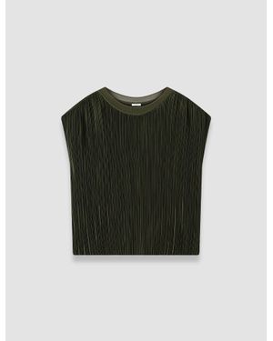 JOSEPH Cedre Pleated Satin Top - Green