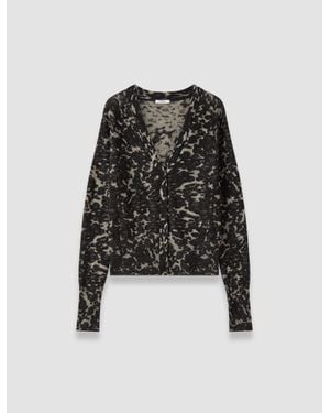 JOSEPH Aisha Cashair Jacquard Cardigan - Black