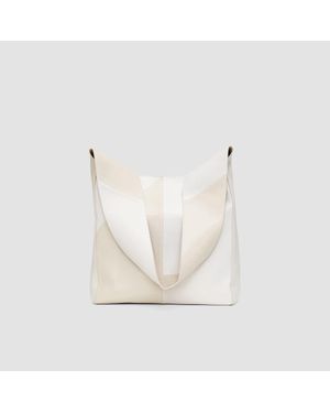 JOSEPH Leather Combo Slouch Bag - White