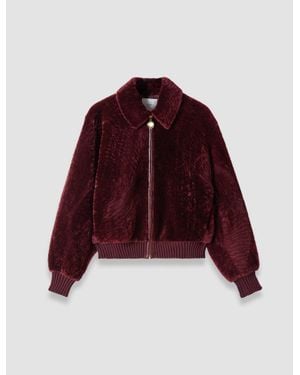 JOSEPH Alpes Short Hair Shearling Jacket - Red