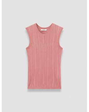 JOSEPH Calife Silk Cotton Rib Vest - Pink