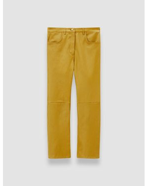 JOSEPH Duke Leather Stretch Pants - Yellow