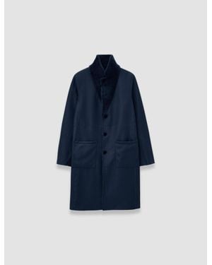 JOSEPH Britanny Reversible Soft Shearling Jacket - Blue