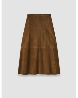 JOSEPH Helius Light Suede Skirt - Natural