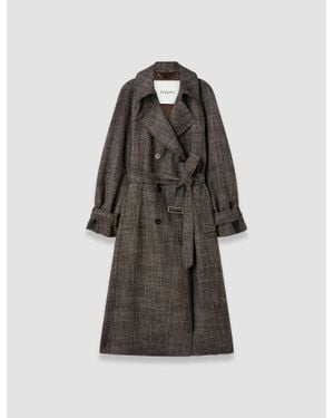 JOSEPH Laurin Textured Tailoring Wool Coat - Brown