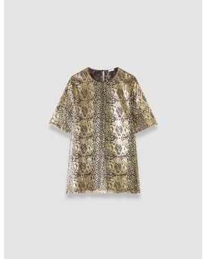 JOSEPH Hassop Bullion Sheer Snake Blouse - Natural