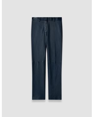 JOSEPH Coleman Long Leather Stretch Pants - Blue