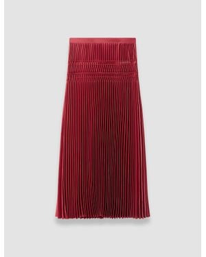 JOSEPH Hayes Pleated Woven Skirt - Red