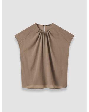 JOSEPH Broca Sheer Fine Wool Blouse - White