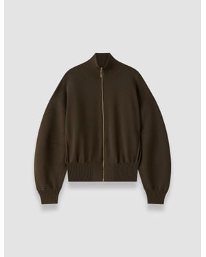 JOSEPH Sable Milano Knit Bomber Jacket - Brown