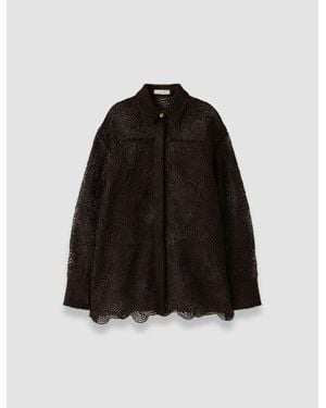 JOSEPH Nyla Corded Lace Blouse - Black