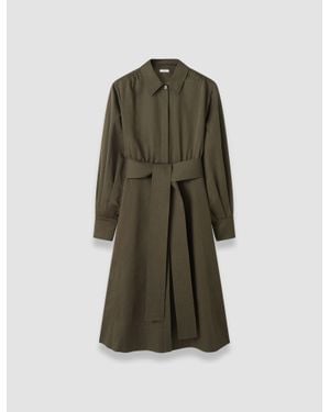 JOSEPH Ziane Cotton Linen Dress - Green