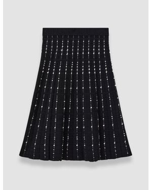 JOSEPH Fragmented Stripes Knee Length Skirt - Black
