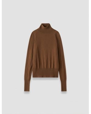 JOSEPH Yara Cashair High Neck Sweater - Brown