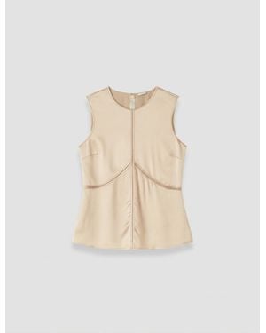 JOSEPH Hebe Silk Satin Top - Natural