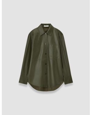 JOSEPH Penna Soft Nappa Leather Overshirt - Green