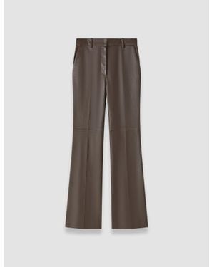 JOSEPH Tafira Leather Stretch Pants - Brown