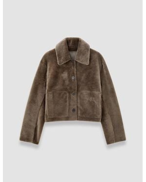 JOSEPH Alloway Reversible Soft Shearling Jacket - Brown