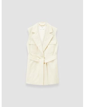JOSEPH Diafa Cotton Linen Sleeveless Jacket - White