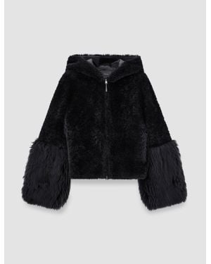 JOSEPH Sarah Shearling Jacket - Black